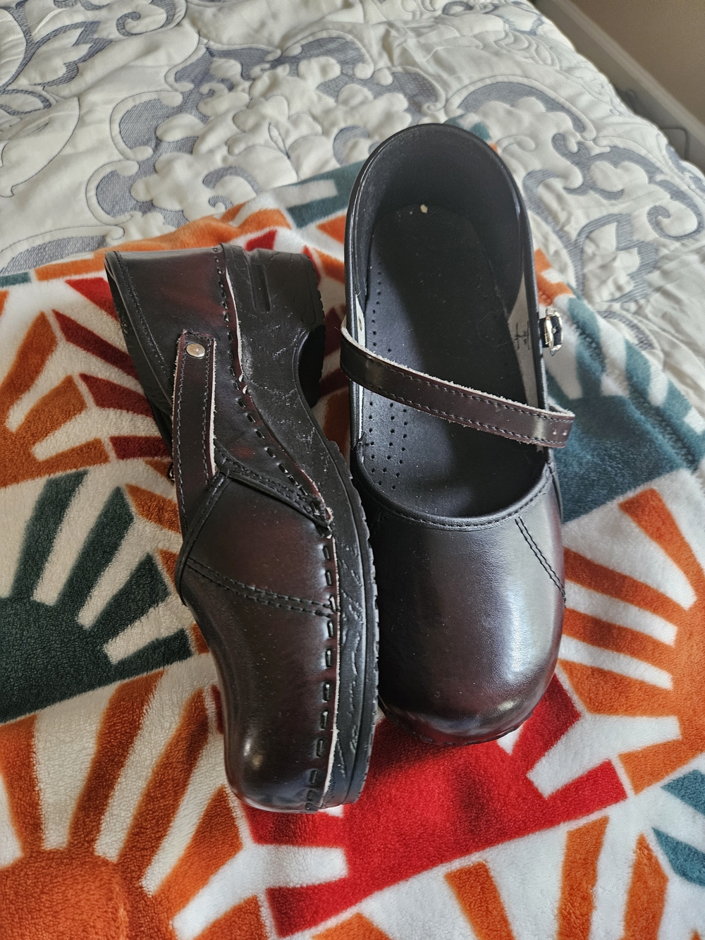 BJORK Women's Mary Jane Clog in Dark Brown Leather-Look - Picture 2 of 3